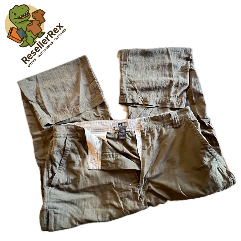 REI Mens Cargo Pants Khaki Utility Outdoor Adventure Size‎ 34x32 UPF +40